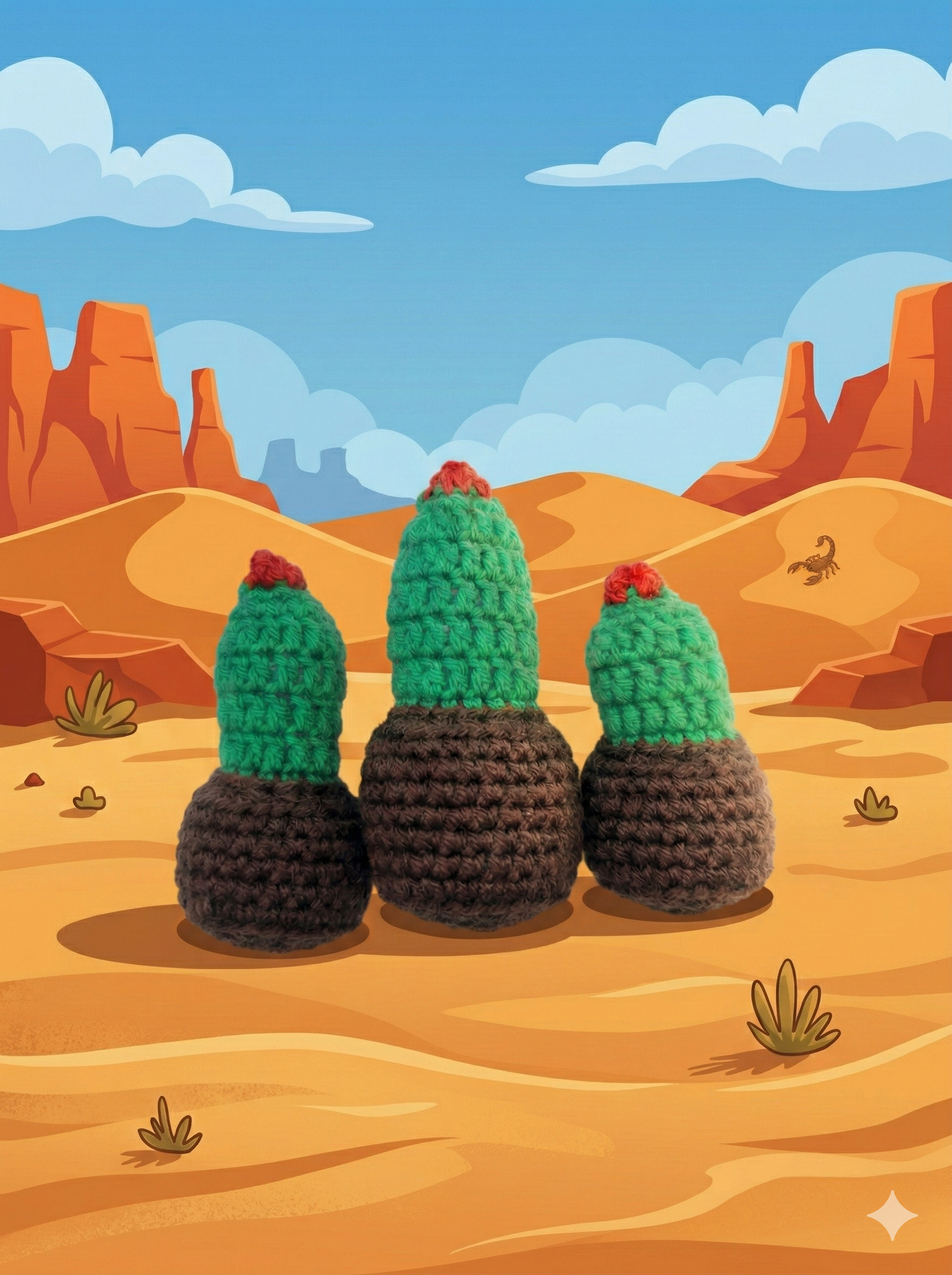 Pack 3 Cactus decorativos