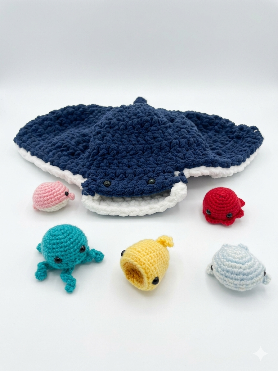 Set amigurumis de animales del mar