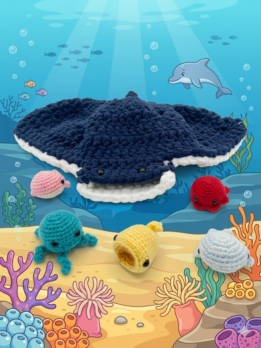 Set amigurumis de animales del mar